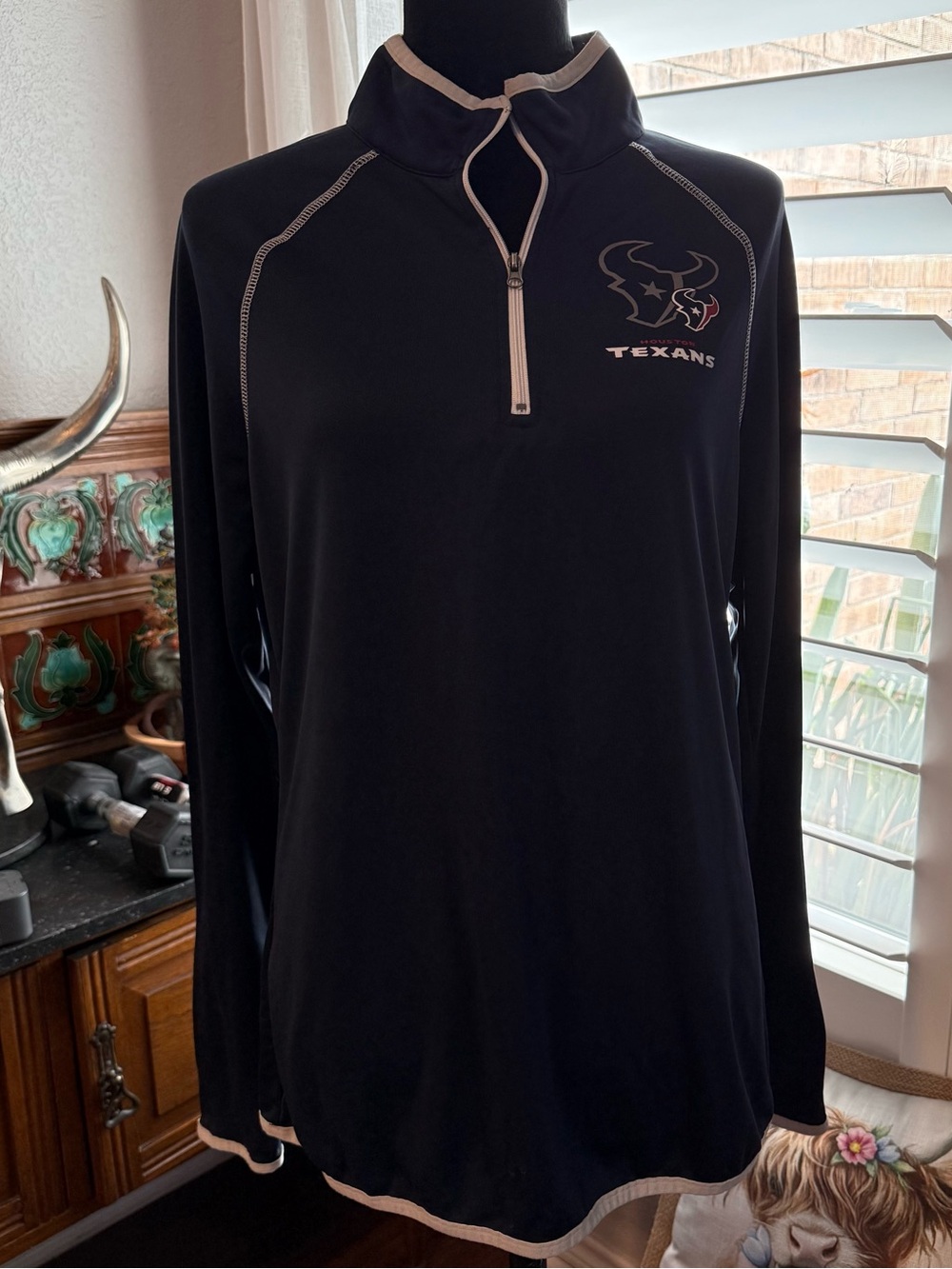 Houston Texans NFL Team Apparel 1/4 Zip Pullover Navy Blue Women’s XL Football